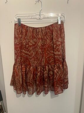 Comptoir Des Cotonniers Rust Ruffle Mini Skirt